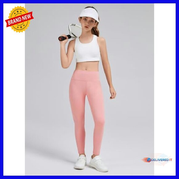 Girls High Waist Athletic Leggings with Pockets 5-Pack Yoga Pants - Picture 5 of 8